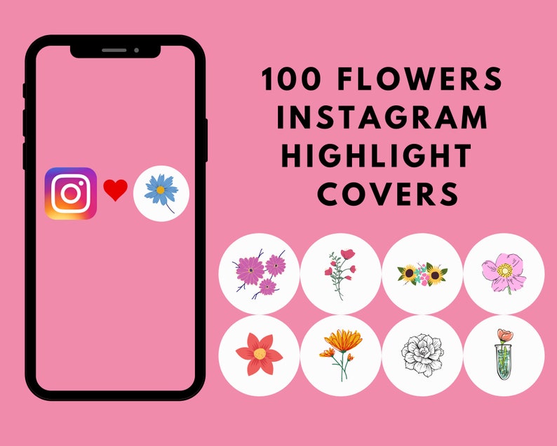 100 Flowers Instagram Highlight Covers, Instagram Stories, Highlight