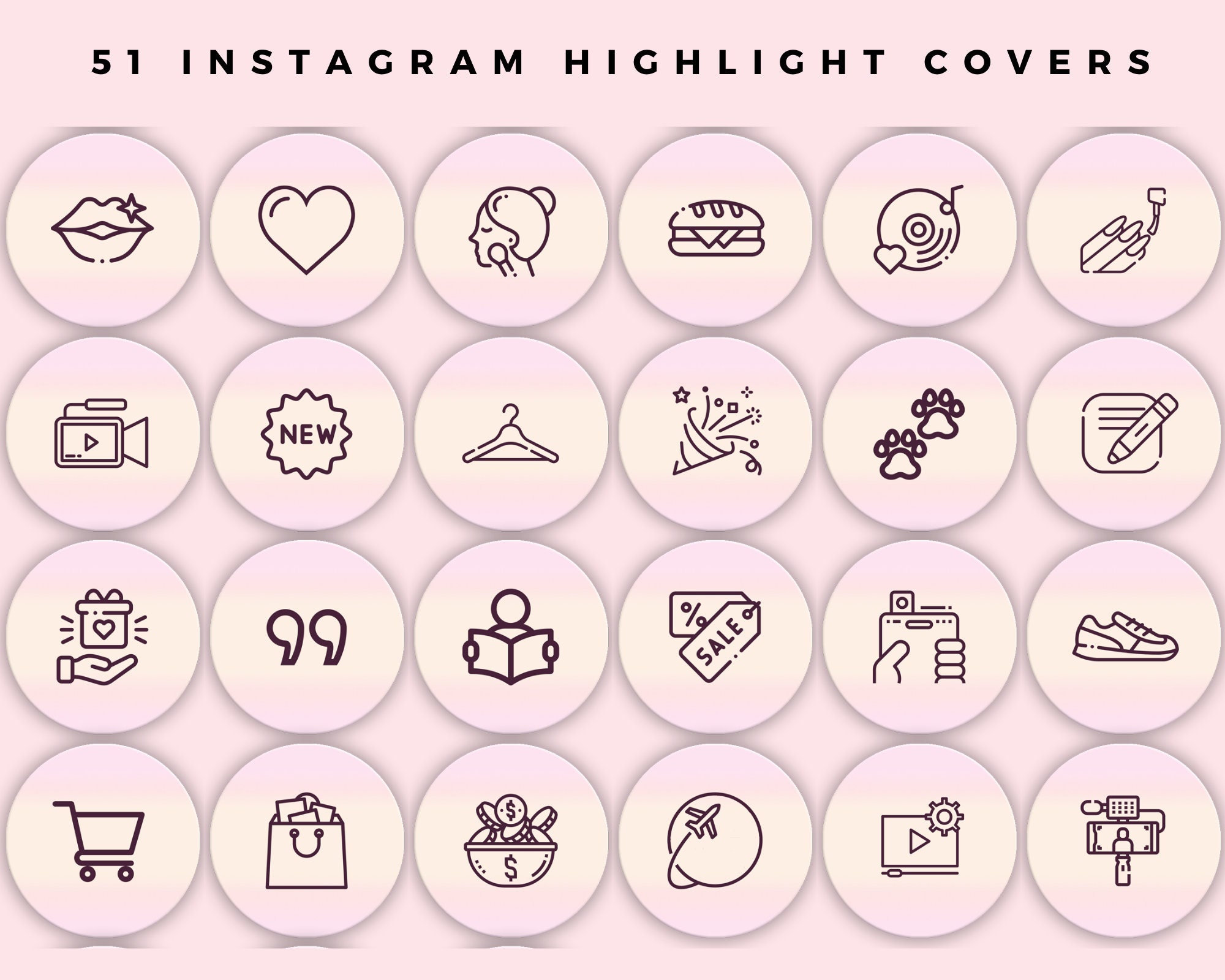 51 Instagram Highlight Covers Instagram Stories Highlight - Etsy