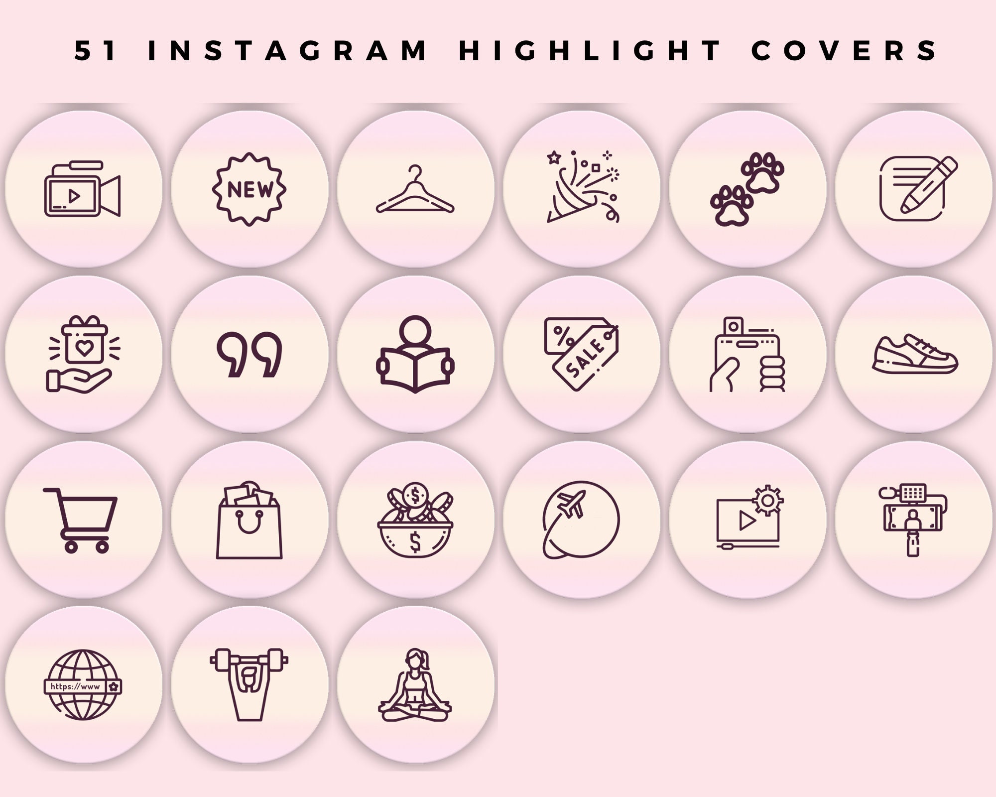 51 Instagram Highlight Covers Instagram Stories Highlight - Etsy
