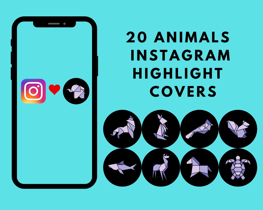 20 Animals Instagram Highlight Covers, Instagram Stories, Highlight Icons, Instagram Story, IG