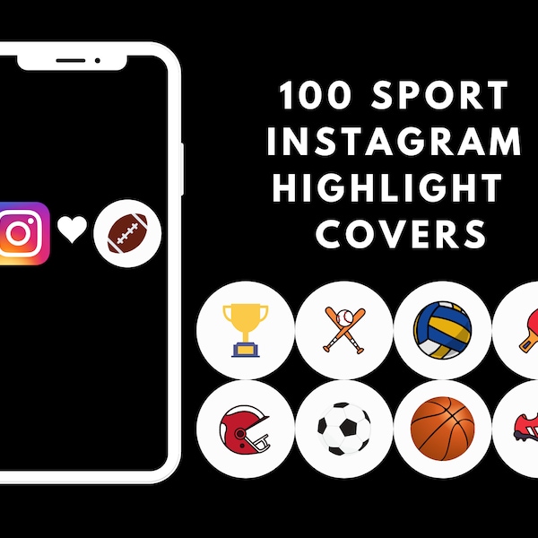 100 Sport Instagram Highlight Covers, Instagram Stories, Highlight Icons, Instagram Story, IG,  Social Media Icons.