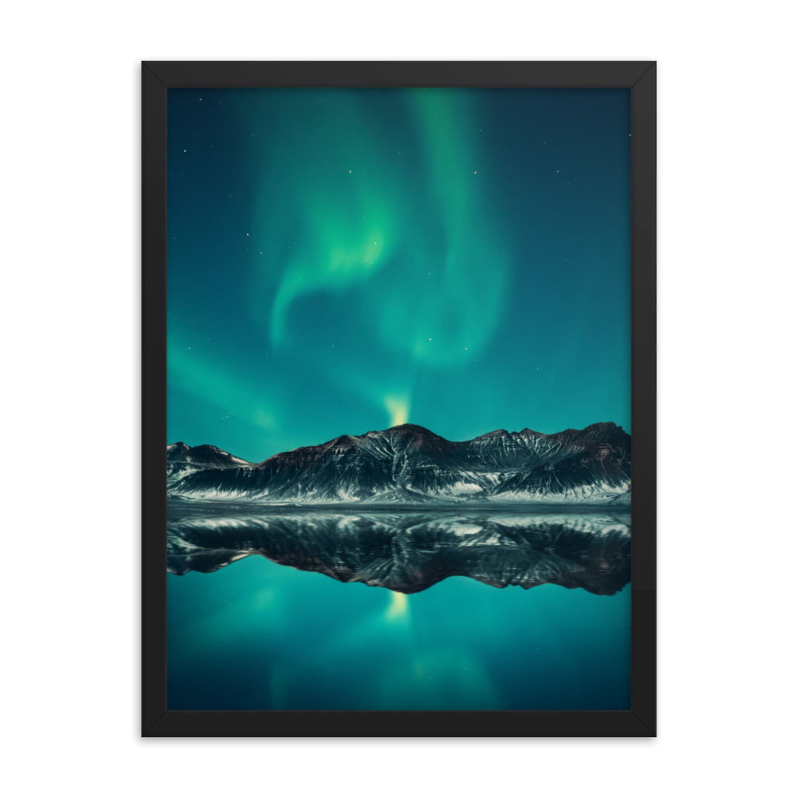 Northern Lights Framed Poster Aurora Borealis Print Home Etsy