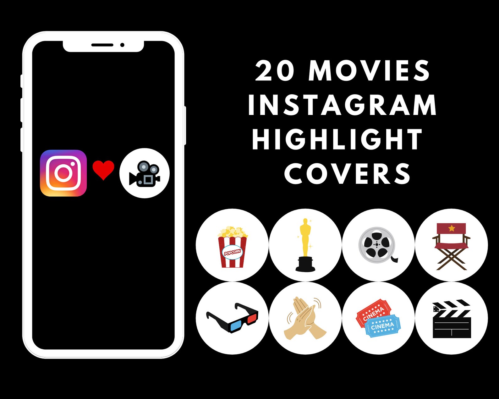 Family Instagram Highlight Covers Bundle, 700 Covers Movies, Travel