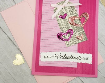 Valentine's Day Card, Love Card, Pink Card