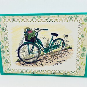 Qualquer cartão de ocasião, cartão em branco, cartão de bicicleta, cartão especial, cartão só porque, cartão de felicitações