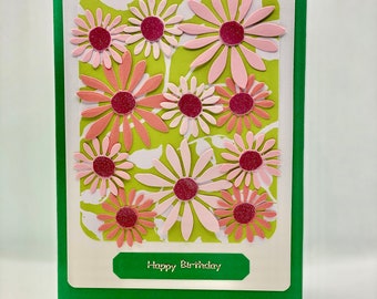 Birthday Card, Flower Card, Greeting Card, Handmade Card, Blank Card