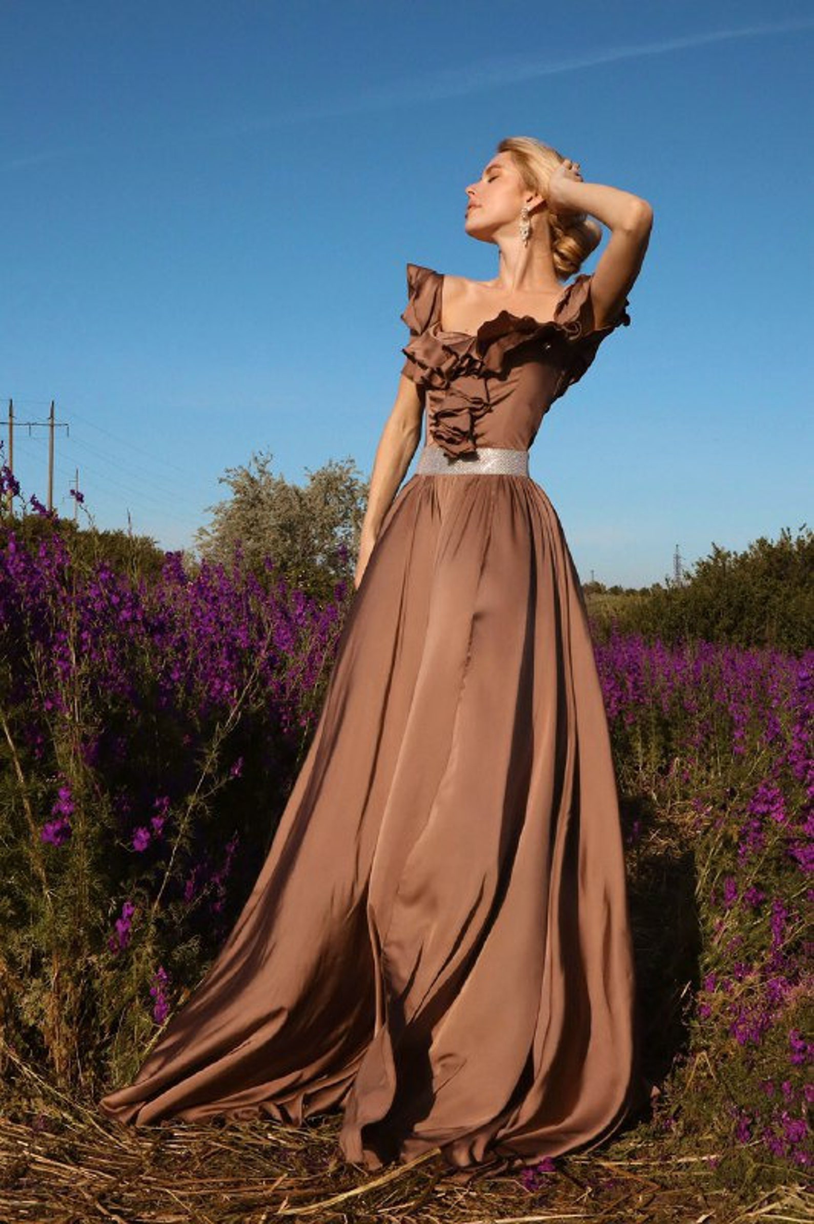 Silk beach wedding dress