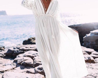 long white beachy dress