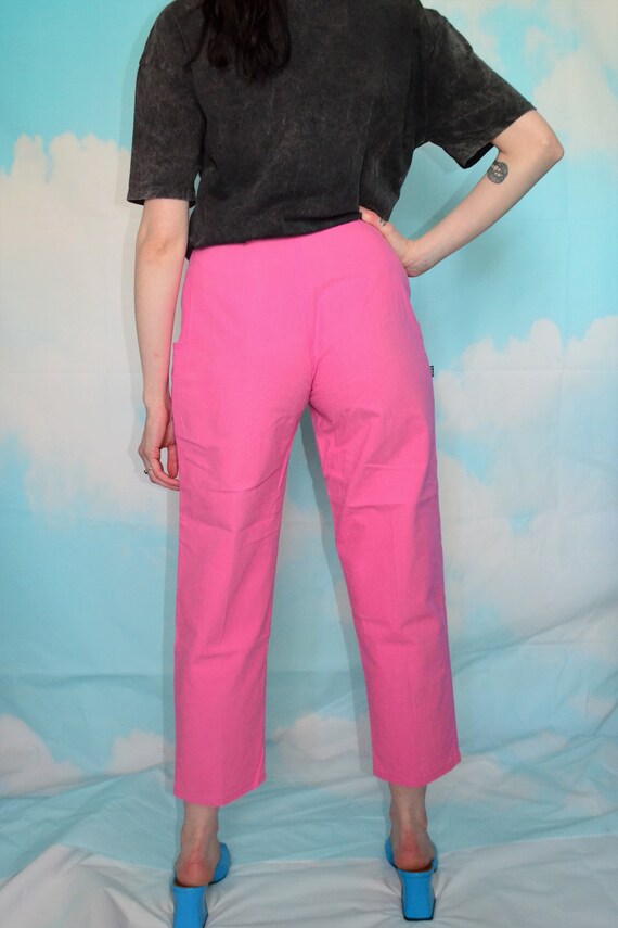 Vintage 80's Bubblegum Pink Trousers - Cropped Hi… - image 4