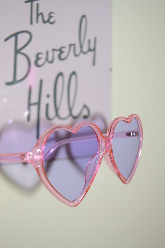 Heart Shaped Sunglasses - Pink and Lilac - Lolita… - image 3