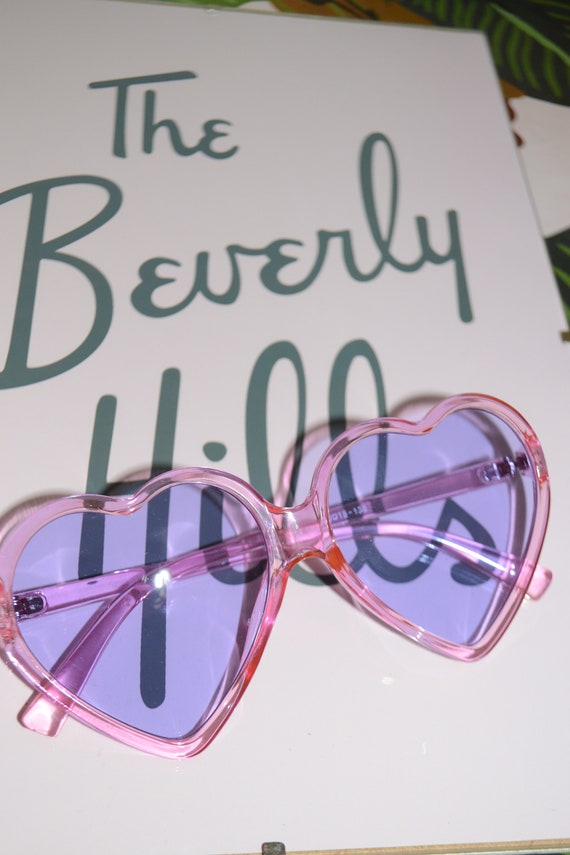 Heart Shaped Sunglasses - Pink and Lilac - Lolita… - image 4