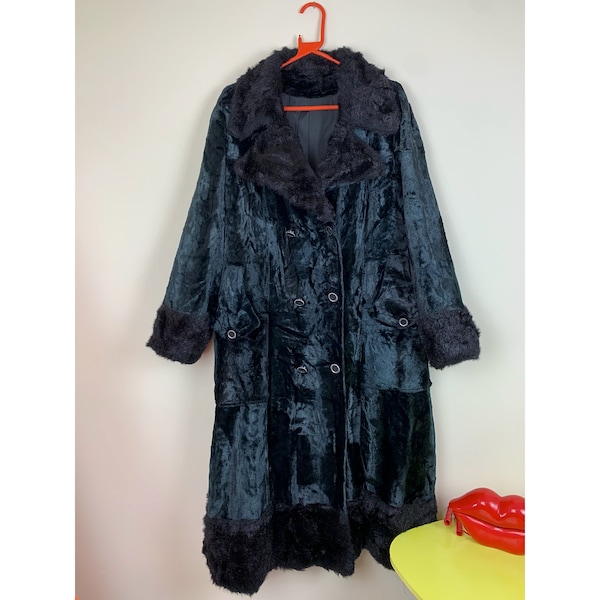 Faux Fur Collar and Cuffs Coat Etsy UK