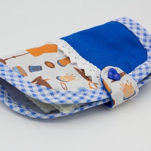 Handmade Needle Book: Sewing Travel Kit, Embroidery Accessory dark and light blue