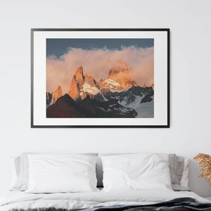 Cerro Fitz Roy, Argentina Mountain Print, Argentina Art, Art Print, Landscape Print, Wall Art, Fine Art, Nature Art, Patagonia Art, Decor