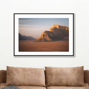 Wadi Rum, Wüste Druck, Landschaft Kunst, Kunstdruck, Dünen Druck, Wandkunst, Bildende Kunst, Naturkunst, Haus, Wadi Rum, Jordan, Landschaft, Orange