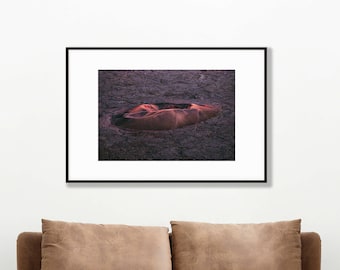 Volcán, Impresión volcánica, Arte de reunión, Impresión de arte, Impresión de volcán, Arte de pared, Bellas Artes, Arte de la Naturaleza, Hogar, Paisaje, Francia, Cráter, Marrón, Lava