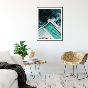 Bondi Icebergs, Aerial Photography, Beach Art, Large Wall Art, Fine Art, Ocean Aerial, Swimming Pool, Turquoise Wall Art, Australia, Sydney