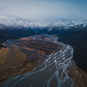 Waimakariri River, Aerial Photography, River Print, Mountains Wall Art, Nature Art, Fine Art Print, Wall Art, Home Decor, River, New Zealand