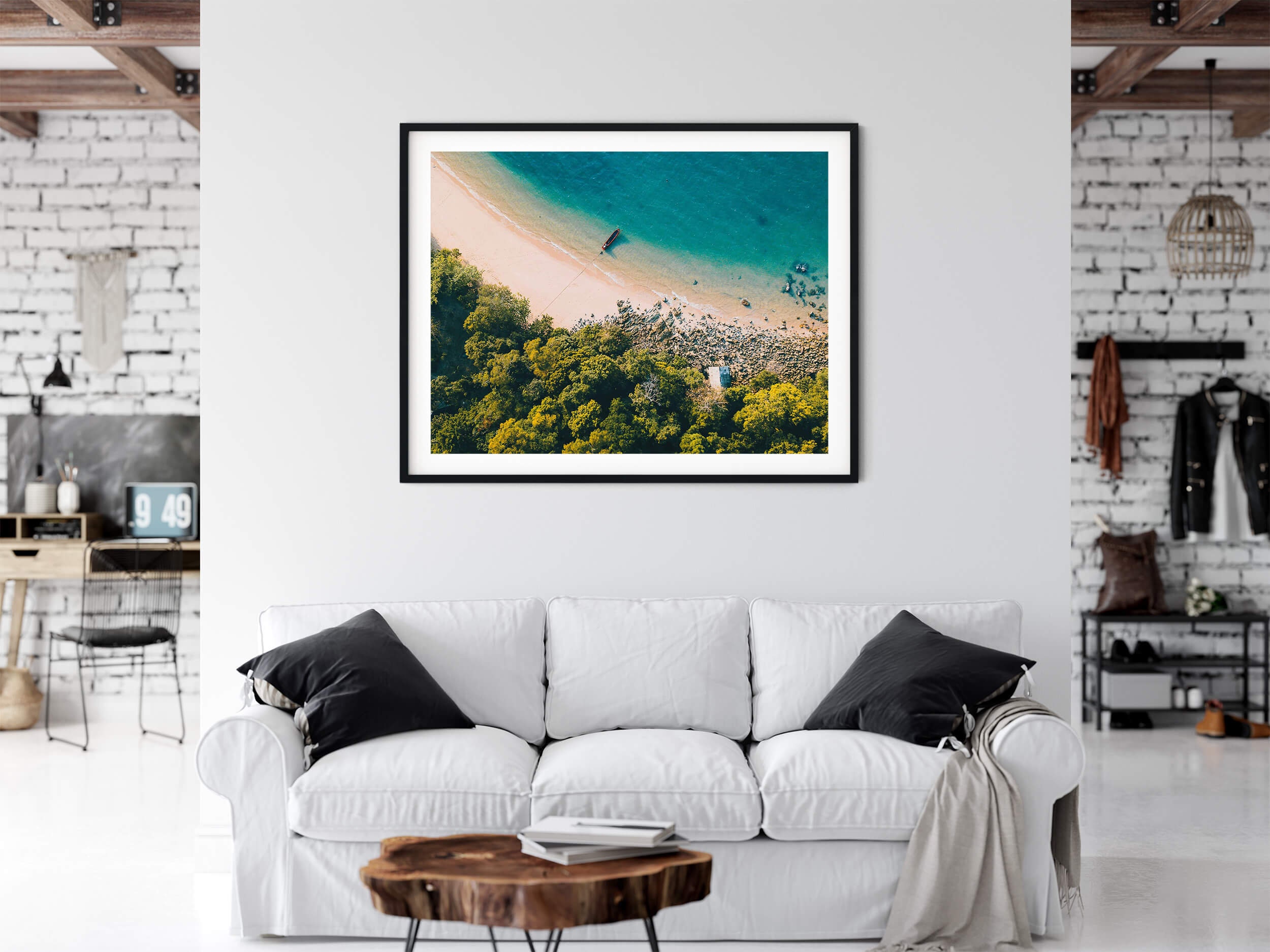 Spiaggia di KwangPeeb, Fotografia sulla spiaggia, Grande Wall Art, Belle Arti, Arte Ocean, Arte della parete costiera, Fotografia aerea, Thailandia, Andaman, Oceano