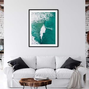 The Lone Surfer, Aerial Photography, Large Wall Art, Fine Art, Ocean Aerial, Surf Aerial Photography, Turquoise Wall Art, Australia, Surf