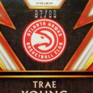 2018-19 Panini Select Trae Young Rookie Swatch SP-Tyg Purple Stripe 97/99 Atlanta Hawks image 5