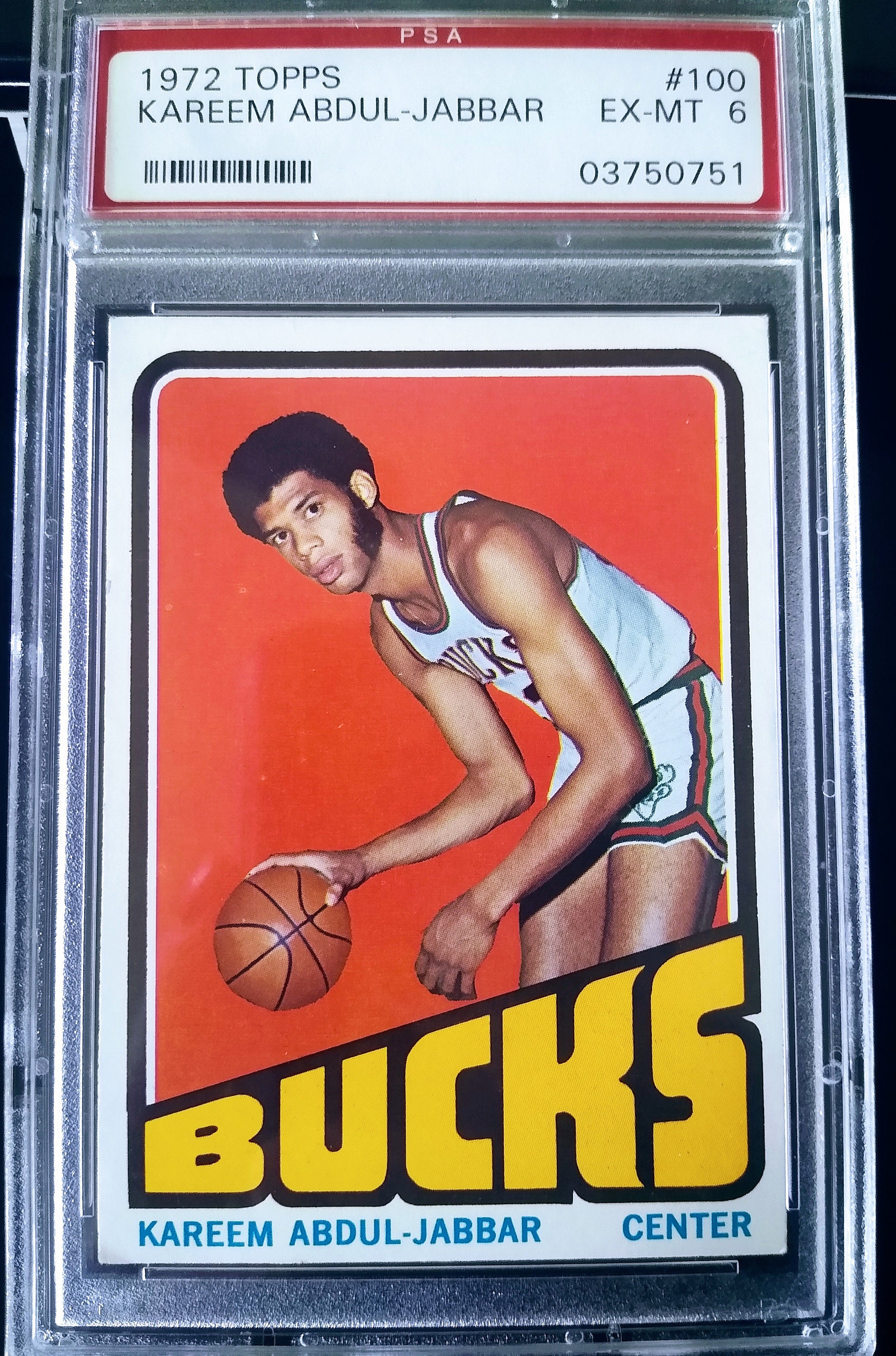 1972-73 Topps Basketball #100 Kareem Abdul Jabbar Milwaukee