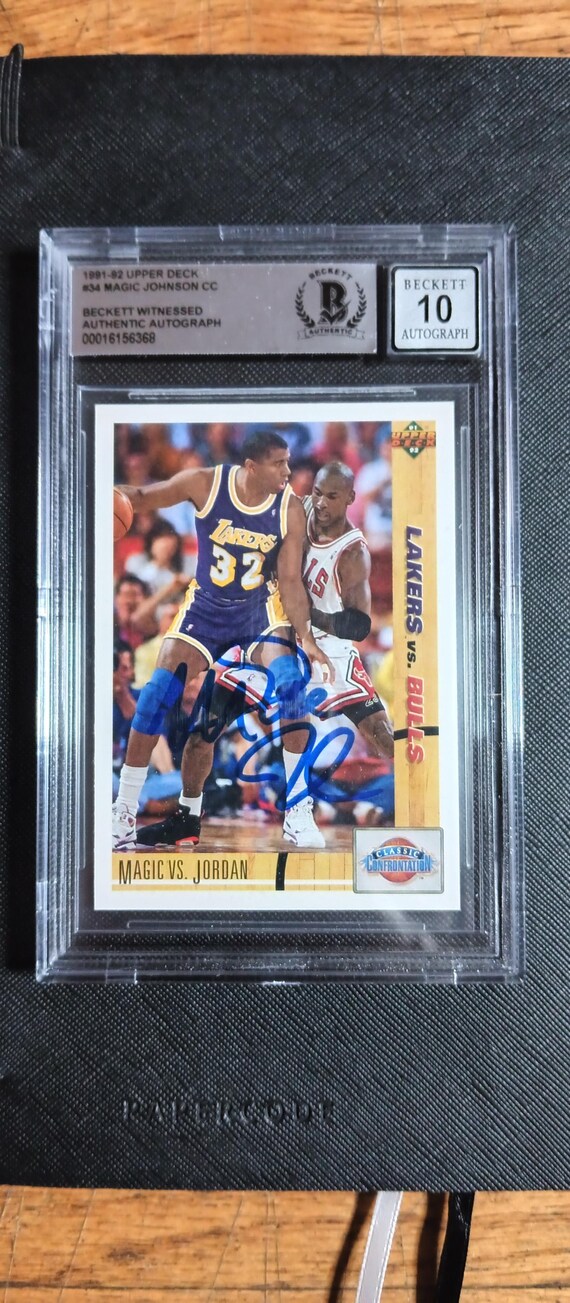 1991 Upper Deck Magic Johnson Vs Michael Jordan BGS 10 Autograph