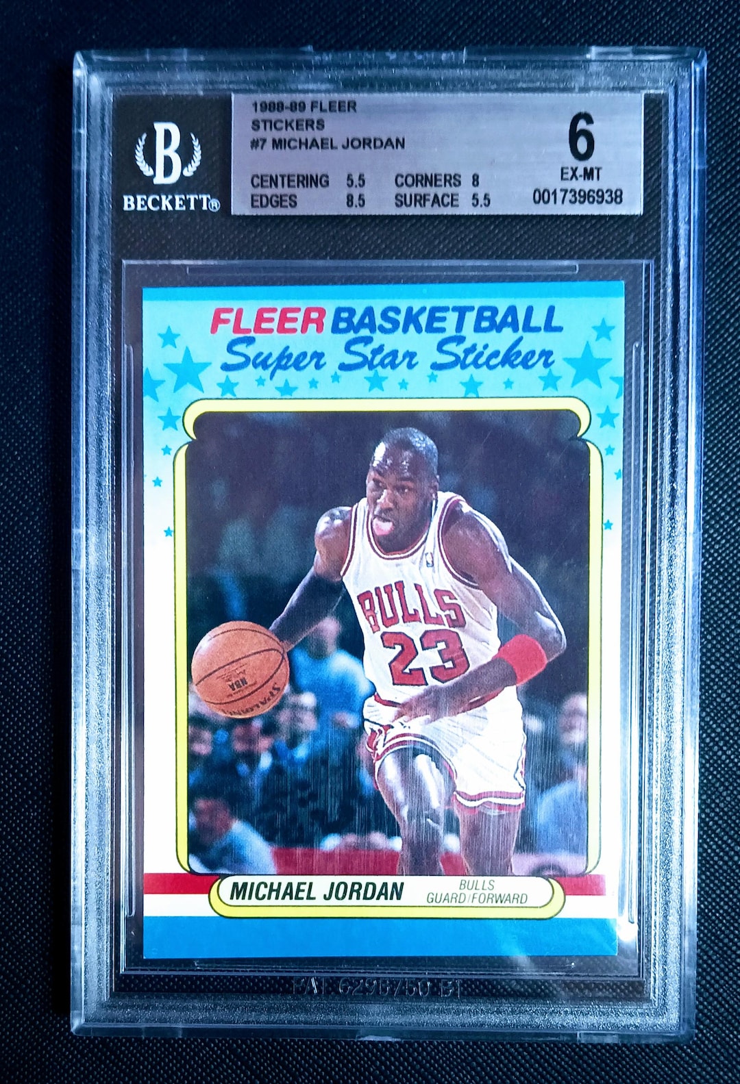 1988 Fleer Basketball Sticker #7 Michael Jordan Chicago Bulls BGS