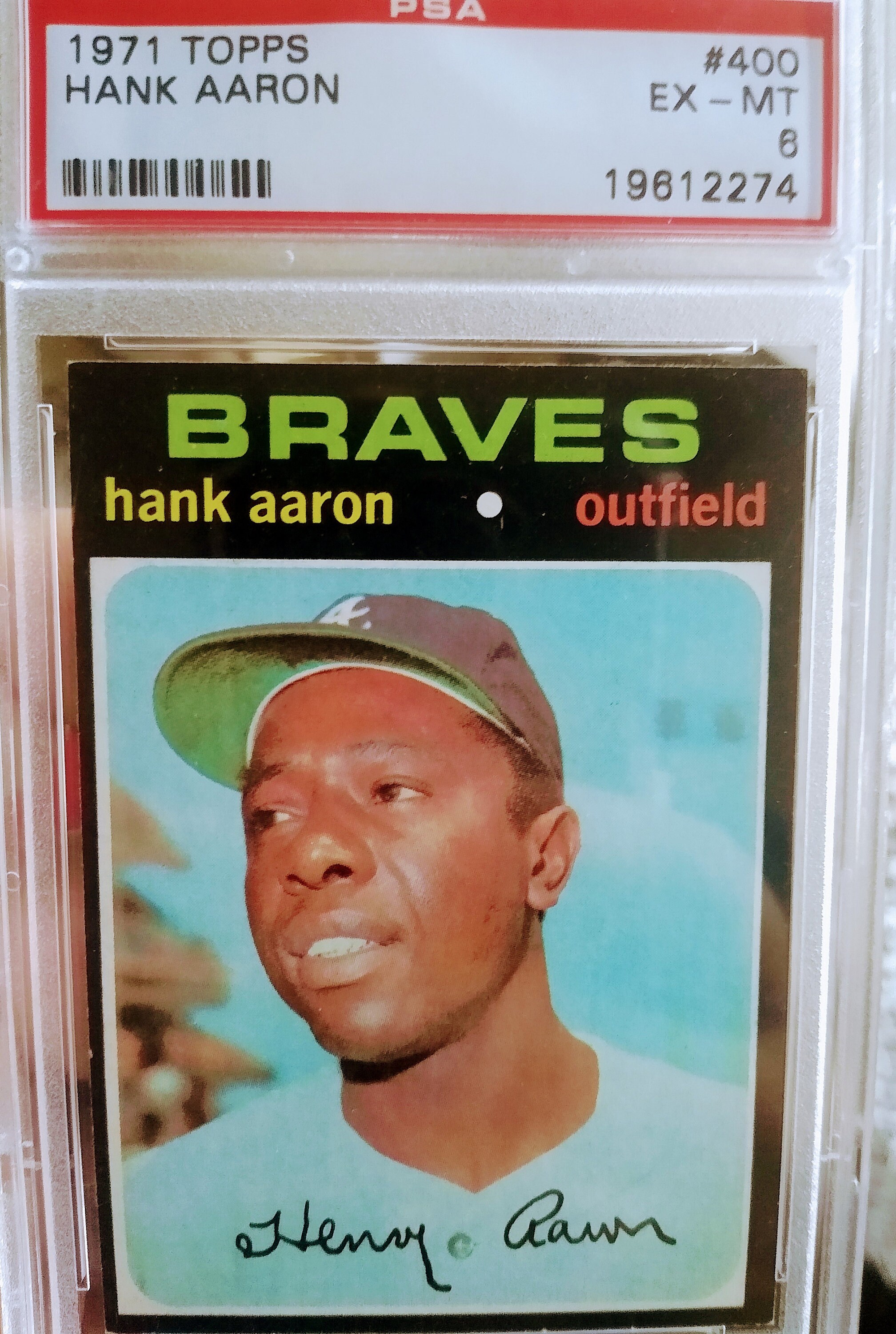 1969 Topps #100 Hank Aaron Atlanta Braves Baseball Card EX