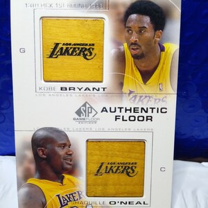 2001 Upper Deck Basketball Double Relic Kobe Bryant Shaquille O'Neal Authentic Game Used Floor #C25