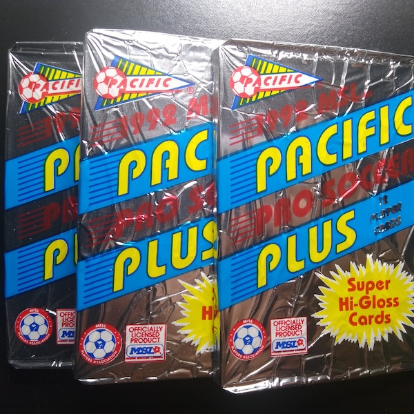 1992 Pacific Plus MSL Pro Soccer Three (3) unopened packs