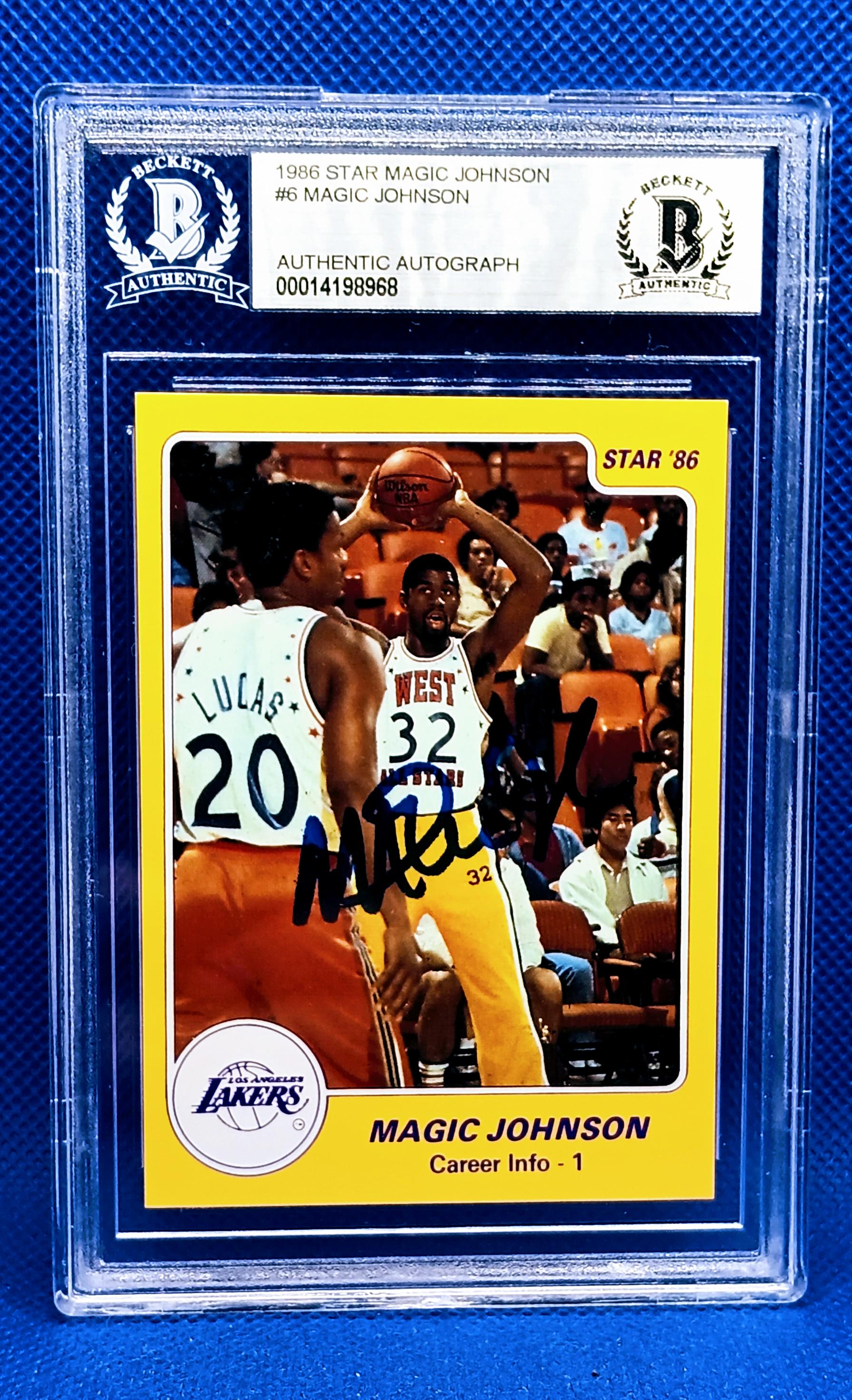 Star Magic Johnson 1986 Star Basketball Magic Johnson #6 Authentic Autograph BGS Certified ...