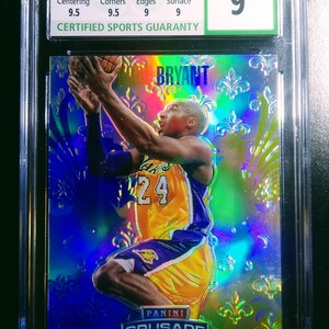 2013-14 Panini Crusade #108 Kobe Bryant Blue Los Angeles Lakers CSG 9 Mint