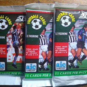 Three Unopened Packs (3) 1992 SCORE Italian AIC Football Packs Italian Soccer Cards Maldini Baggio