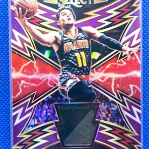 2018-19 Panini Select Trae Young Rookie Swatch SP-Tyg Purple Stripe 97/99 Atlanta Hawks image 3