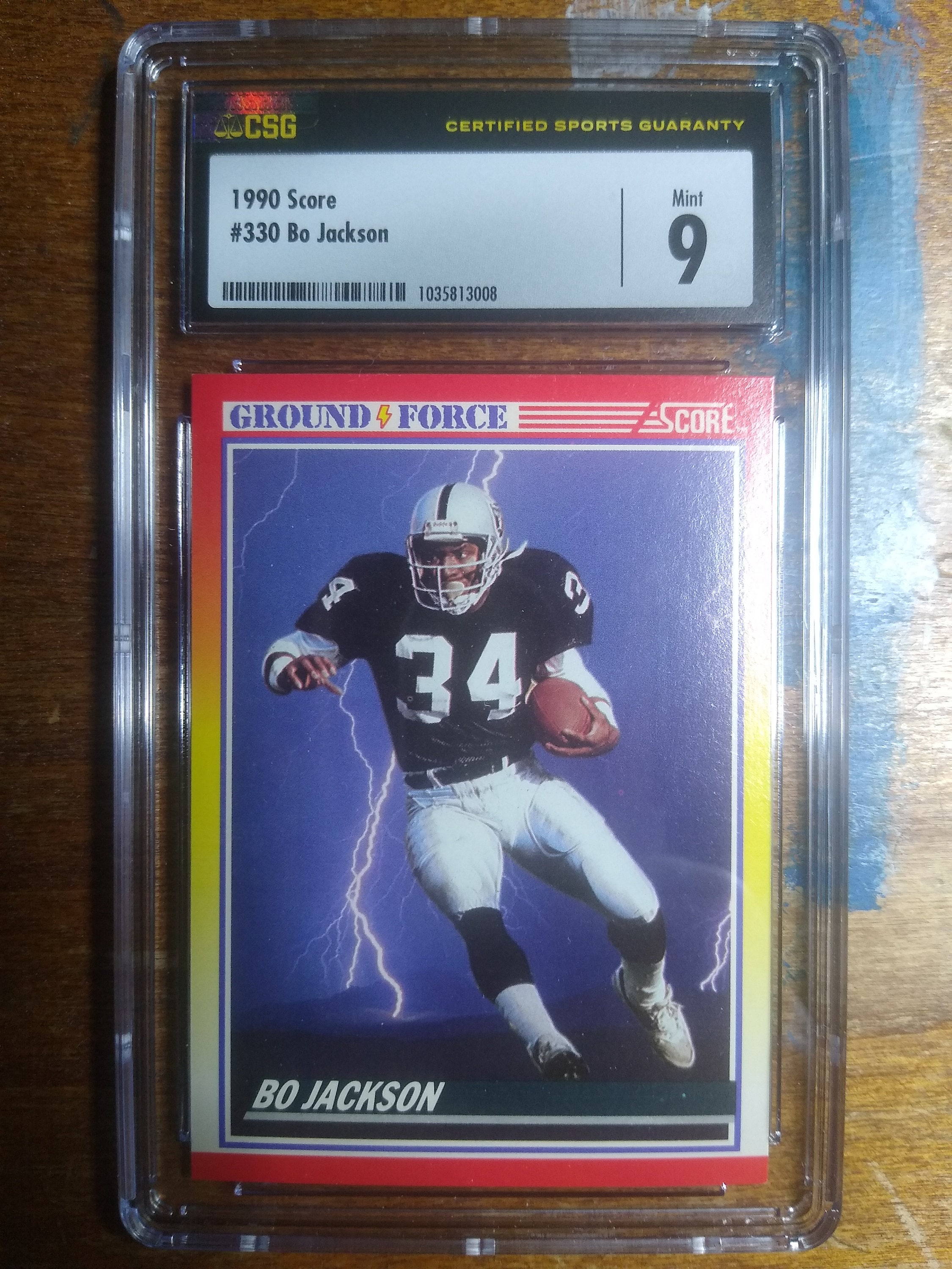 1990 Score Football Bo Jackson Raiders Ground Force CSG 9 Mint - Etsy