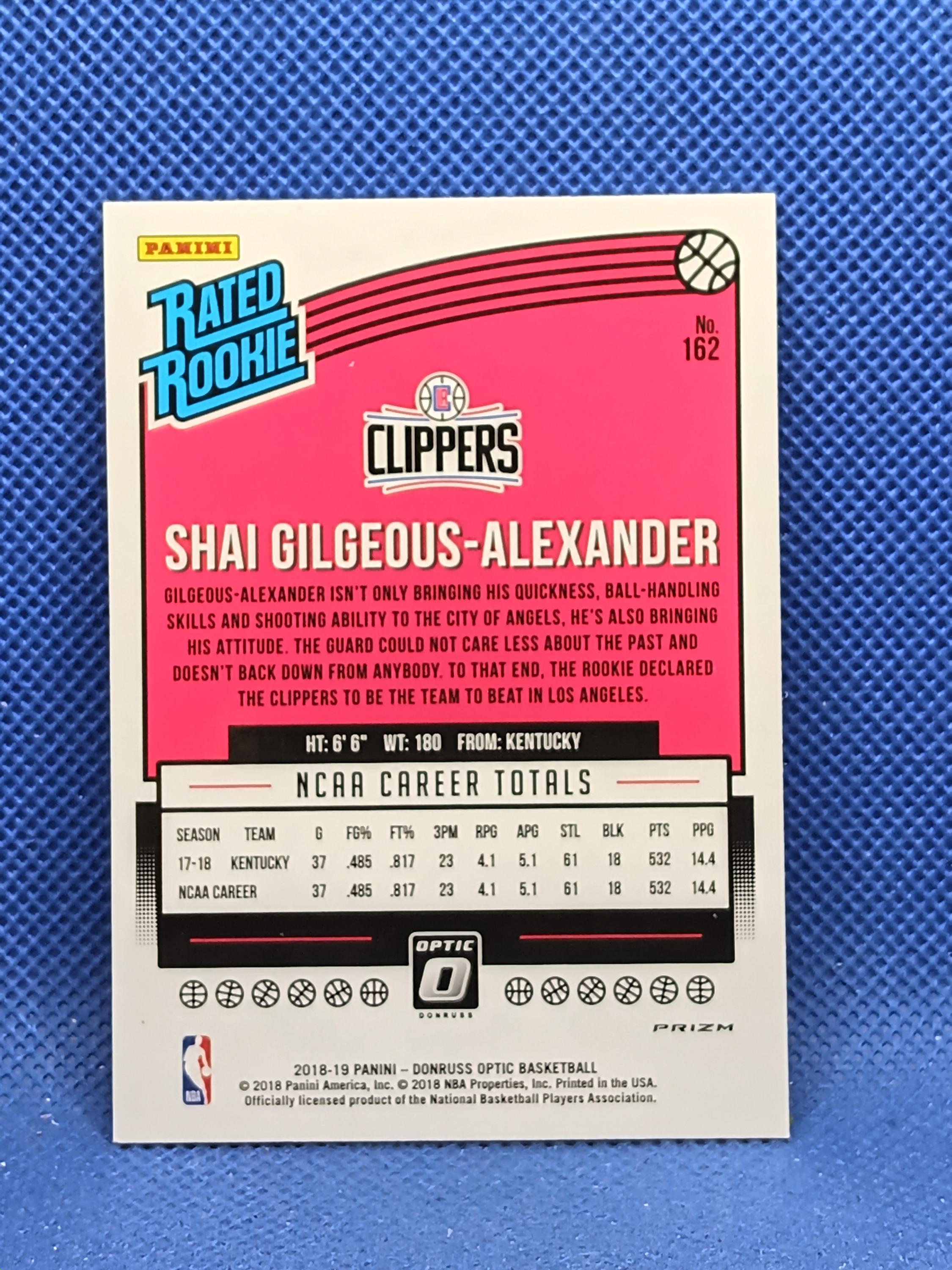 2018-19 Donruss Optic - Shock Prizm Rated Rookie Shai Gilgeous 