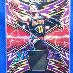 2018-19 Panini Select Trae Young Rookie Swatch SP-Tyg Purple Stripe 97/99 Atlanta Hawks image 2