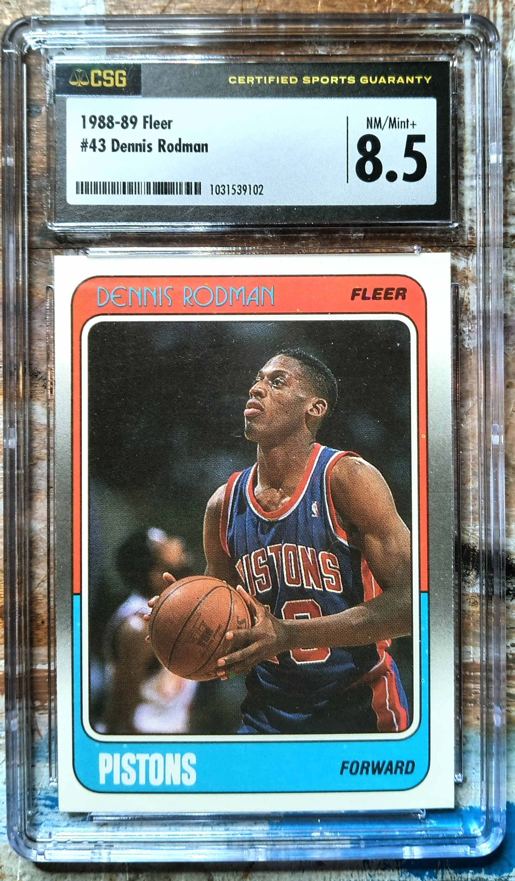 1988 Fleer Basketball Dennis Rodman Rookie Card Detroit Pistons 
