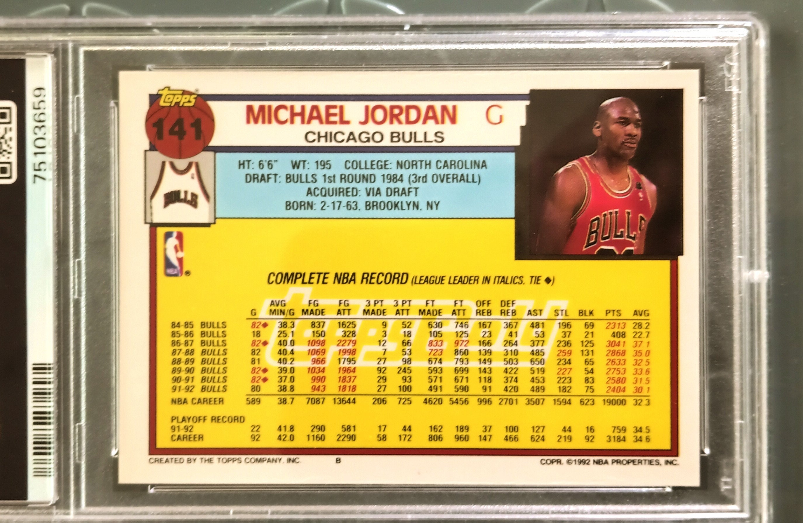 1992 Topps Gold #141 Michael Jordan Chicago Bulls PSA 9 Mint - Etsy