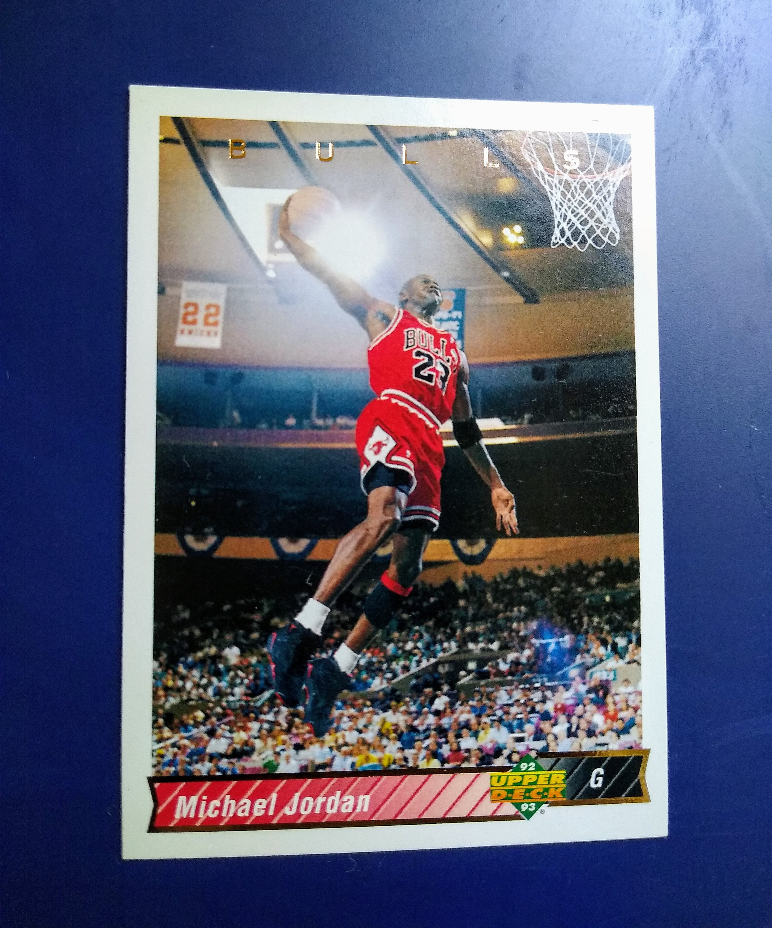 1992-93 Upper Deck Basketball Michael Jordan #23 Great Action Shot of Jordan in Flight