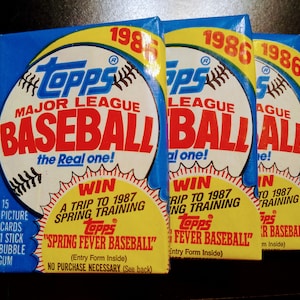 1986 Topps Baseball Unopened Wax Packs Lot of Three (3) Many Hall of Famers PSA 10??