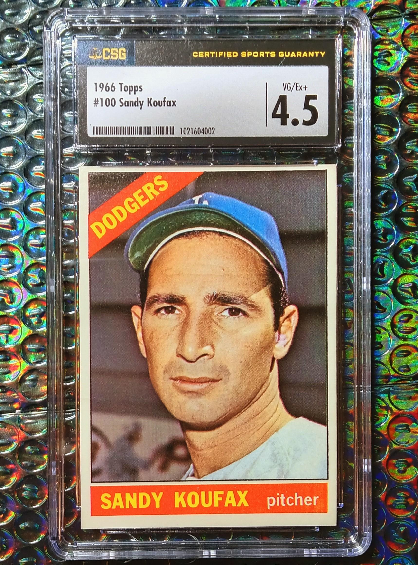1966 Topps Sandy Koufax Los Angeles Dodgers CGC 4.5 VG -EX+