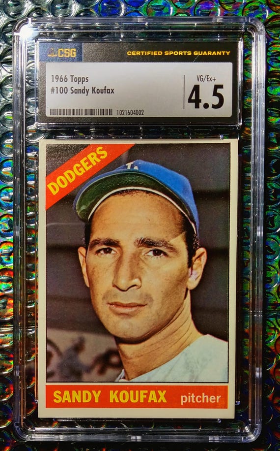 1966 Topps Sandy Koufax Los Angeles Dodgers CGC 4.5 VG -EX+