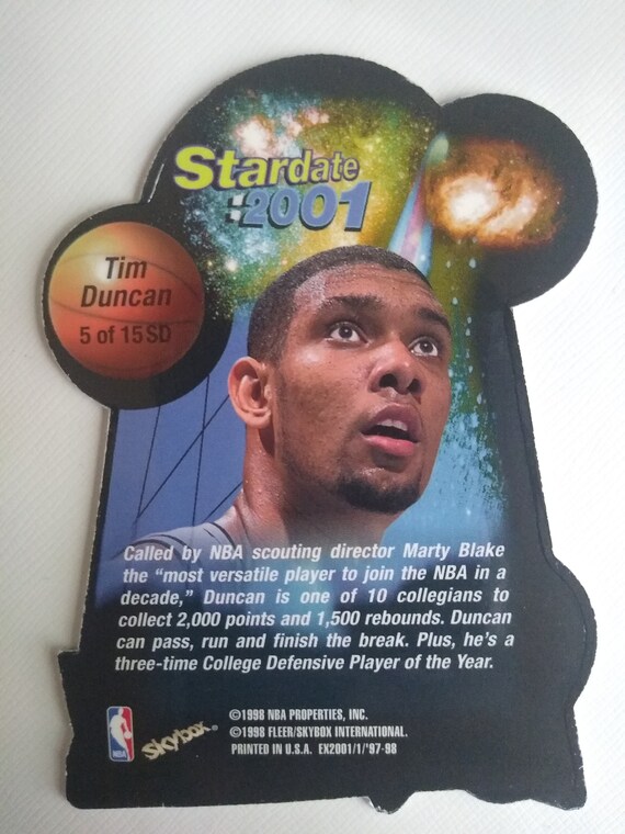 1997 Skybox EX 2001 Star Date Tim Duncan Rookie Card SSP Die-cut