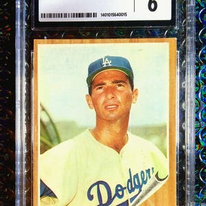 1962 Topps #5 Sandy Koufax Los Angeles Dodgers CGC 6 Ex-MT