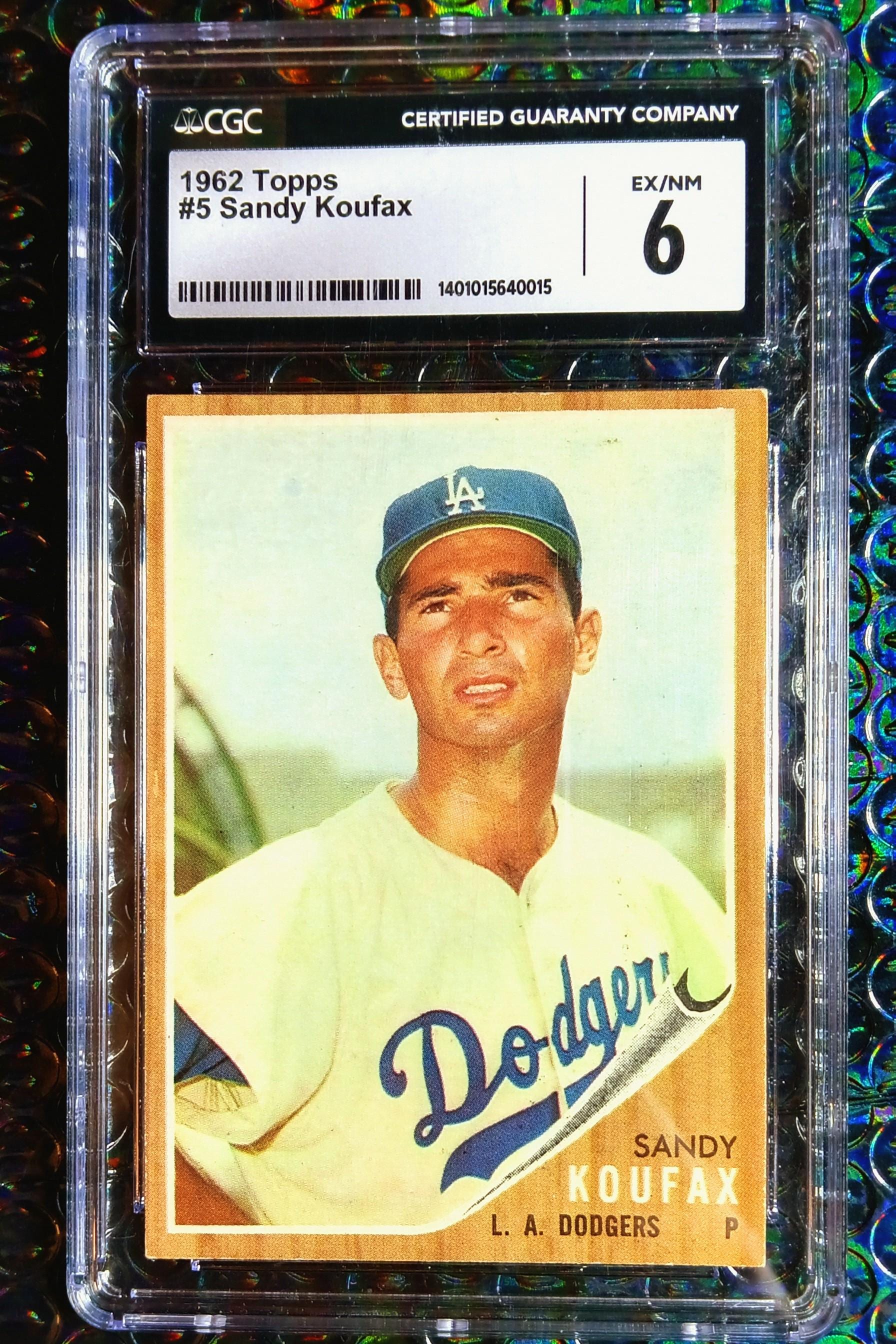 1962 Topps #5 Sandy Koufax Los Angeles Dodgers CGC 6 Ex-mt - Etsy