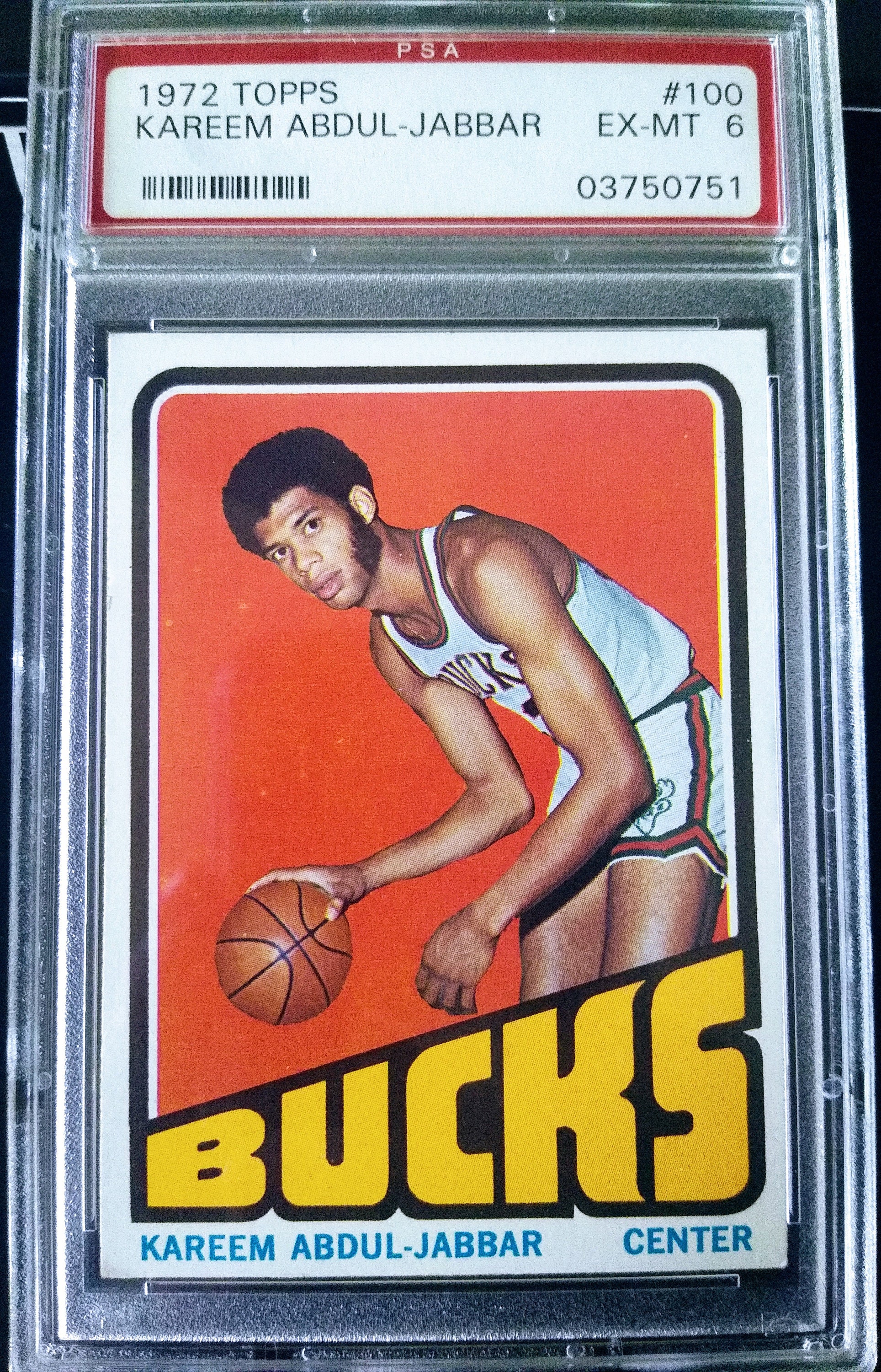 1972-73 Topps Basketball #100 Kareem Abdul Jabbar Milwaukee