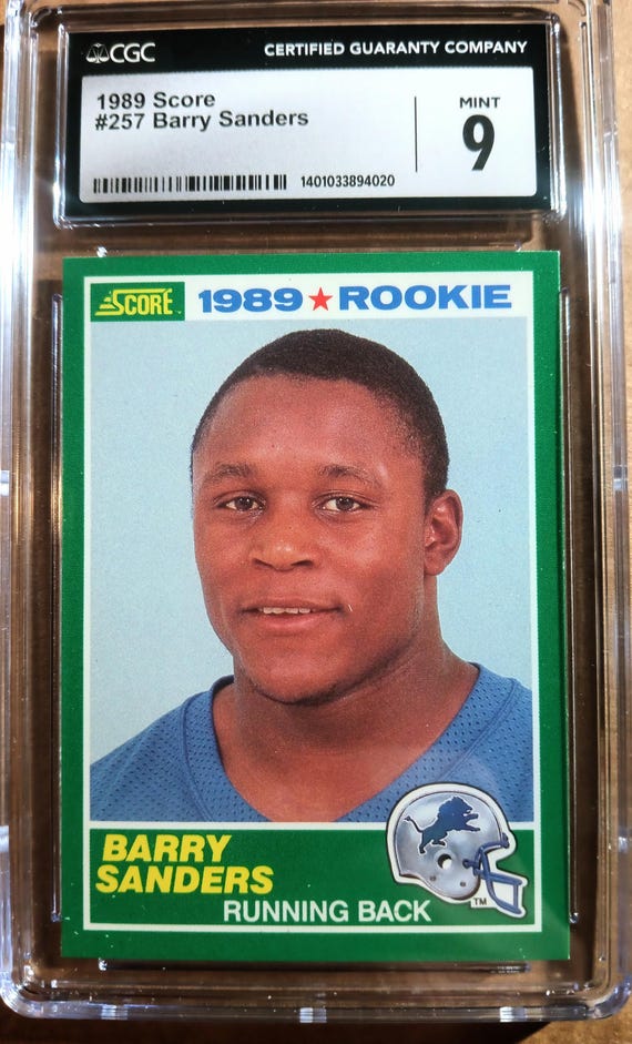 1989 Score Football Barry Sanders Rookie CGC 9 Mint Detroit Lions  display picture 1