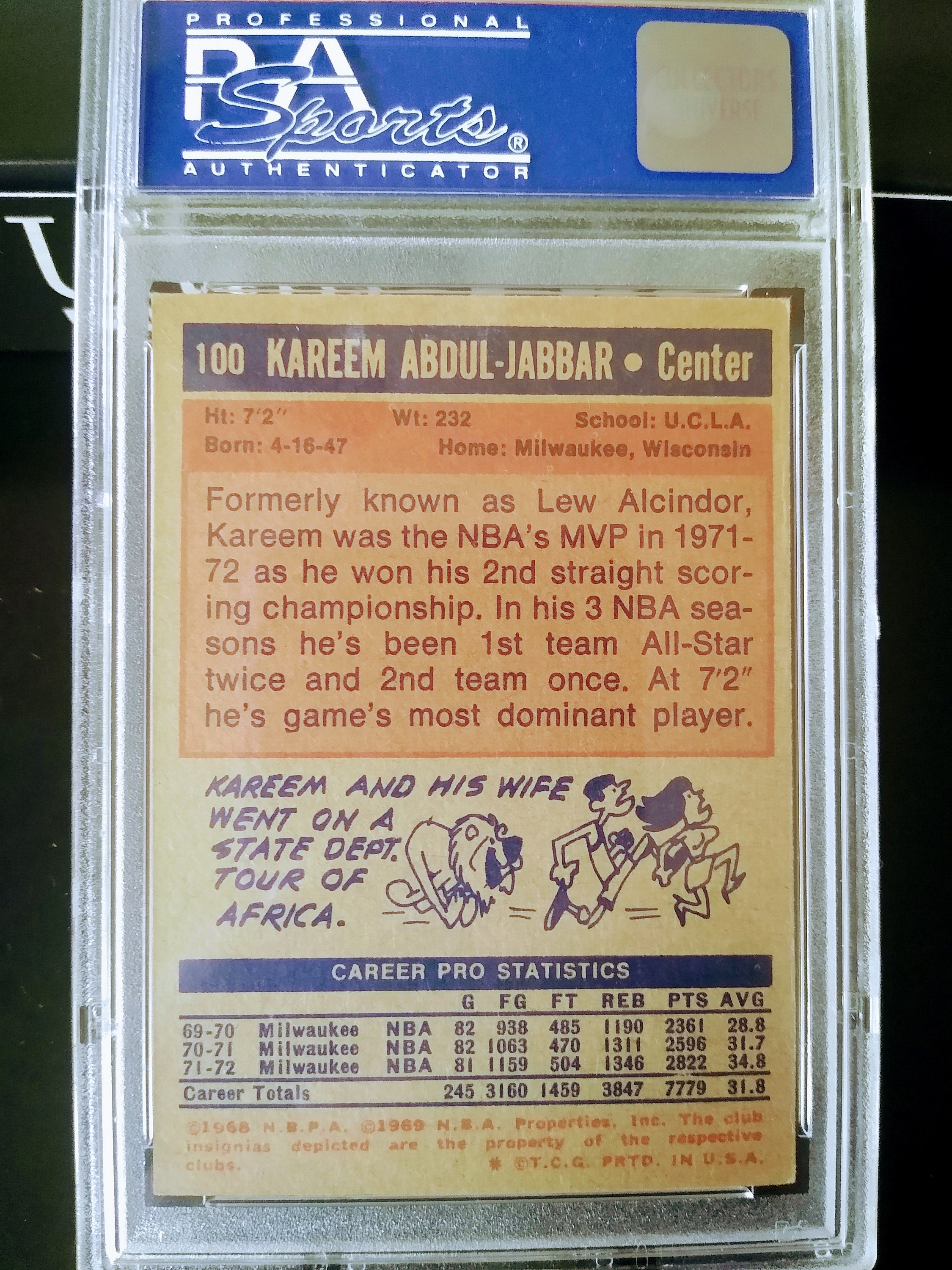 1972 73 Topps Basketball 100 Kareem Abdul Jabbar Milwaukee Etsy